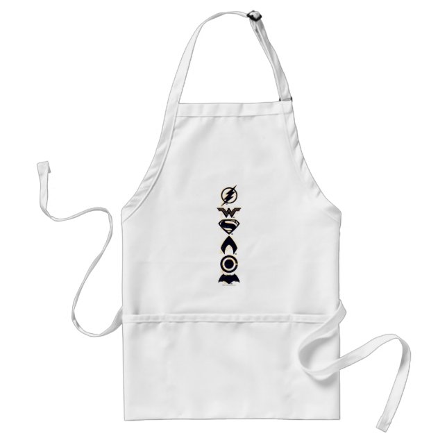 Justice League | Stylised Team Symbols Lineup Standard Apron (Front)
