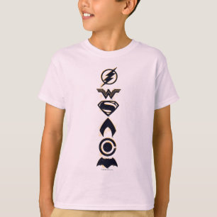 Justice League Stylised Team Symbols Lineup T-Shirt
