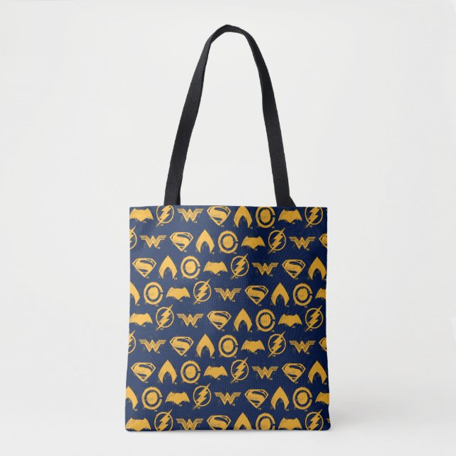 Justice League | Stylised Team Symbols Lineup Tote Bag (Front)