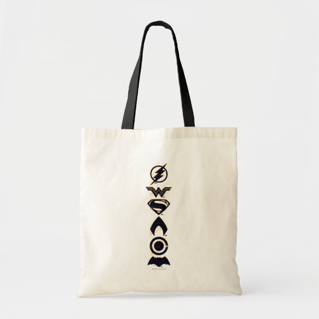 Justice League | Stylised Team Symbols Lineup Tote Bag (Front)