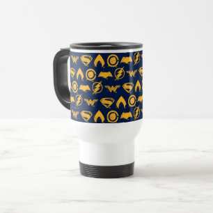 Justice League   Stylised Team Symbols Lineup Travel Mug
