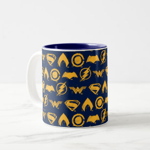 Justice League   Stylised Team Symbols Lineup Two-Tone Coffee Mug