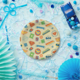 Justice League Super Hero Badge Pattern Paper Plate