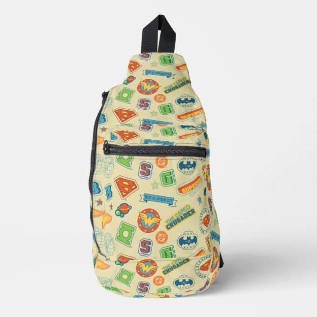 Justice League Super Hero Badge Pattern Sling Bag (Front)