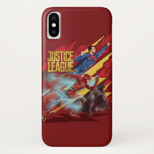 Justice League   Superman, Flash, & Batman Badge iPhone X Case