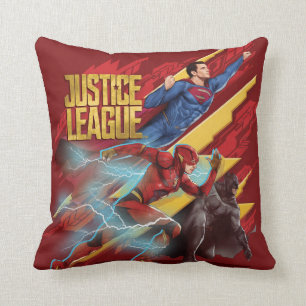 Justice League   Superman, Flash, & Batman Badge Cushion