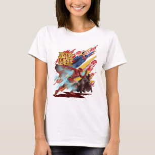 Justice League Superman, Flash, & Batman Badge T-Shirt