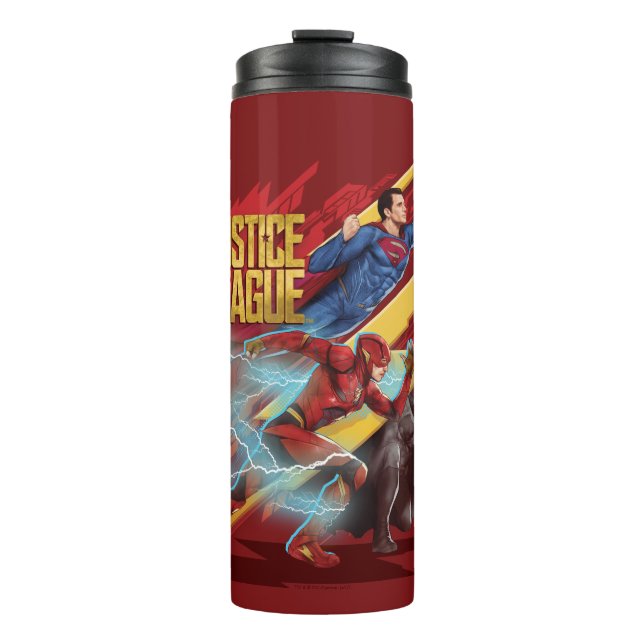 Justice League | Superman, Flash, & Batman Badge Thermal Tumbler (Front)