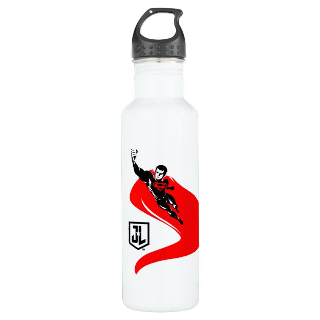 Justice League | Superman Flying Noir Pop Art 710 Ml Water Bottle (Front)