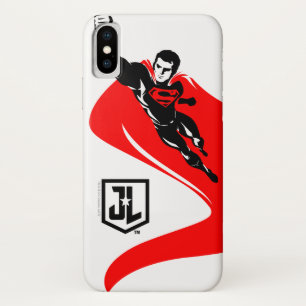 Justice League   Superman Flying Noir Pop Art iPhone X Case