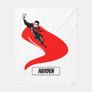 Justice League   Superman Flying Noir Pop Art Fleece Blanket