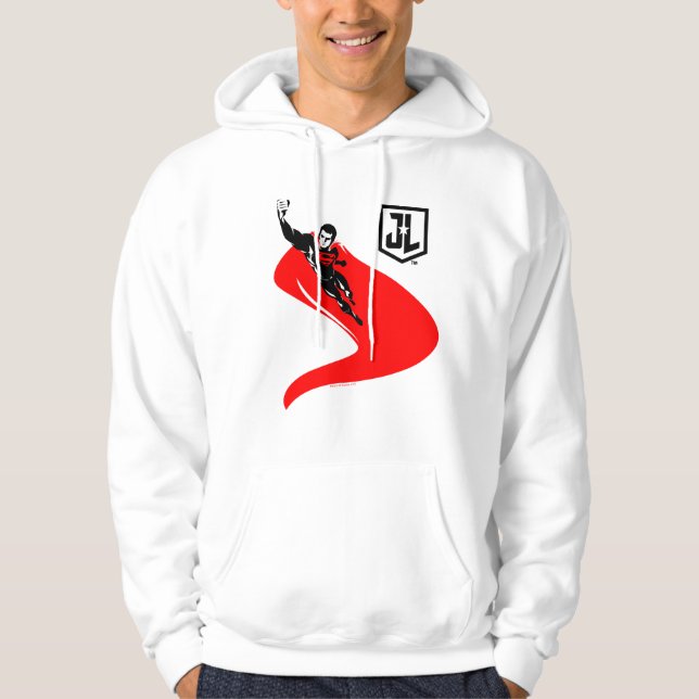Justice League | Superman Flying Noir Pop Art Hoodie (Front)