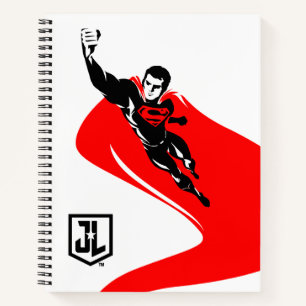 Justice League Superman Flying Noir Pop Art Notebook