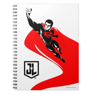 Justice League Superman Flying Noir Pop Art Notebook