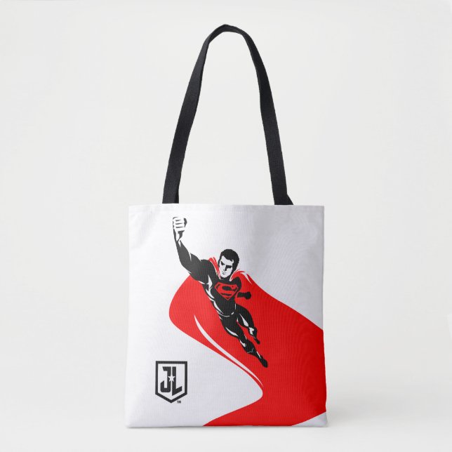Justice League | Superman Flying Noir Pop Art Tote Bag (Front)
