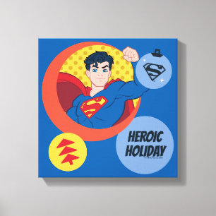 Justice League Superman Holiday Bauble Canvas Print