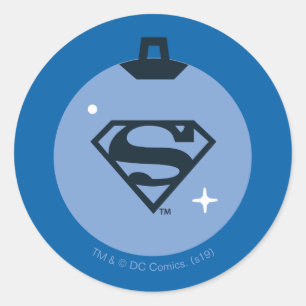 Justice League Superman Holiday Bauble Classic Round Sticker