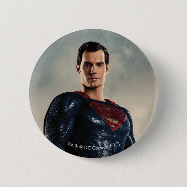 Justice League | Superman On Battlefield 6 Cm Round Badge (Front)