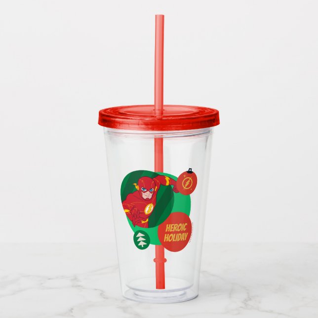 Justice League The Flash Holiday Bauble Acrylic Tumbler (Front)