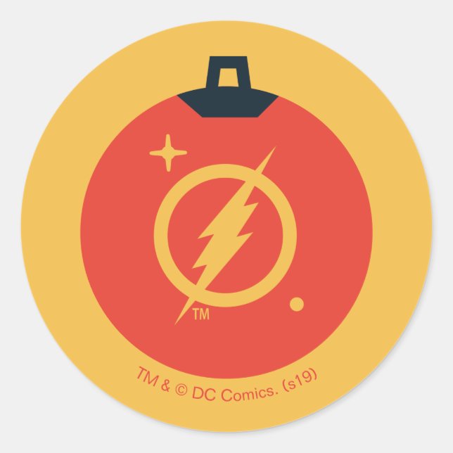 Justice League The Flash Holiday Bauble Classic Round Sticker (Front)