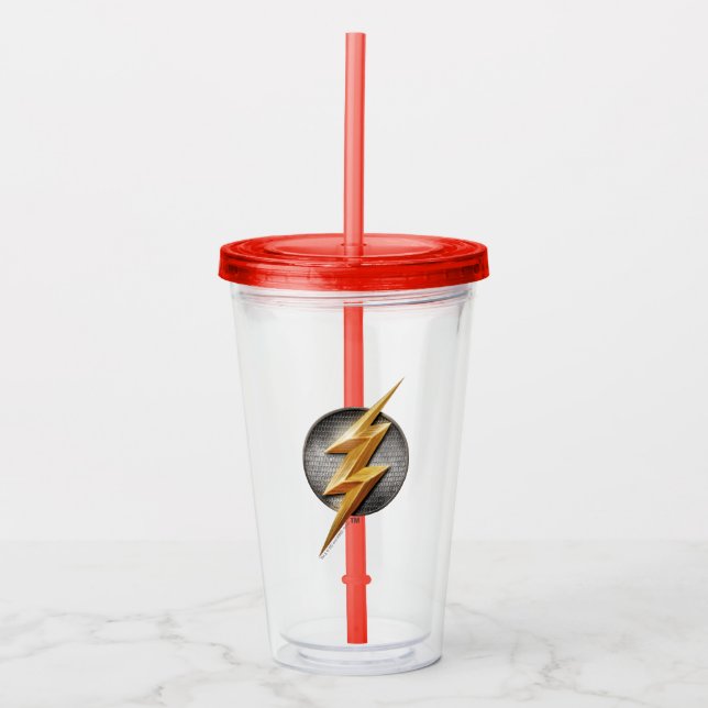 Justice League | The Flash Metallic Bolt Symbol Acrylic Tumbler (Front)