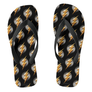 Justice League The Flash Metallic Bolt Symbol Flip Flops
