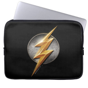 Justice League   The Flash Metallic Bolt Symbol Laptop Sleeve