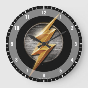Justice League   The Flash Metallic Bolt Symbol Large Clock