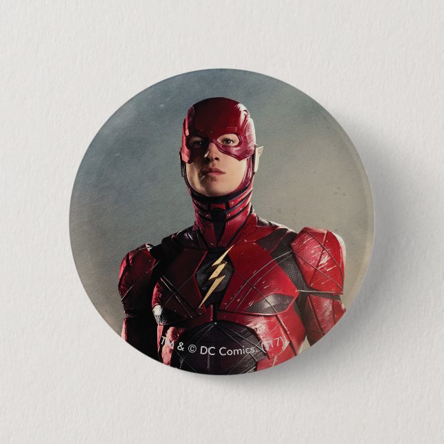 Justice League | The Flash On Battlefield 6 Cm Round Badge (Front)