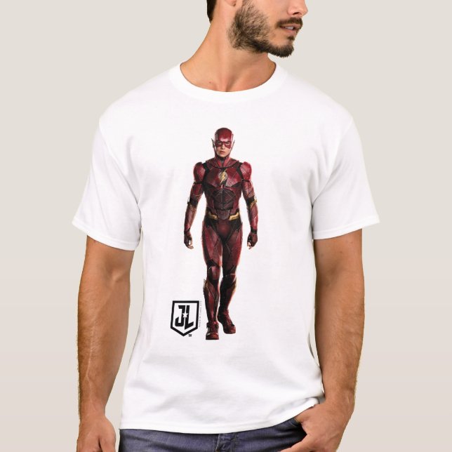 Justice League | The Flash On Battlefield T-Shirt (Front)