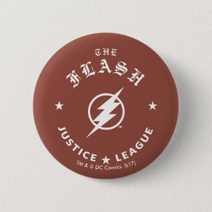 Justice League The Flash Retro Lightning Emblem 6 Cm Round Badge