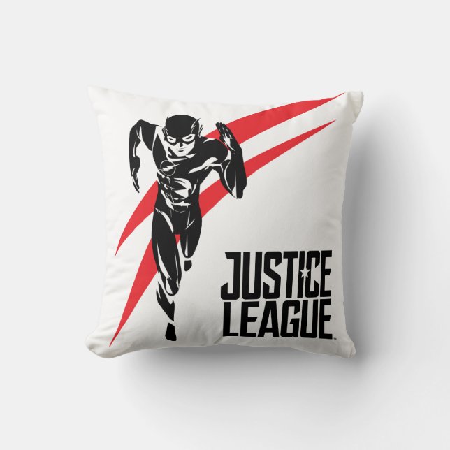 Justice League | The Flash Running Noir Pop Art Cushion (Front)