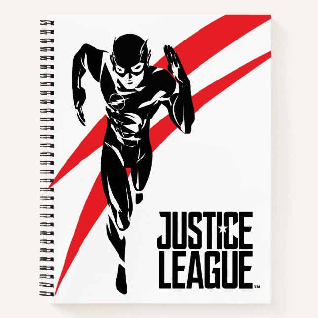 Justice League | The Flash Running Noir Pop Art Notebook (Front)