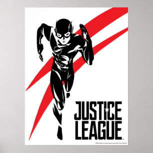Justice League   The Flash Running Noir Pop Art Poster
