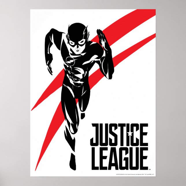 Justice League | The Flash Running Noir Pop Art Poster (Front)
