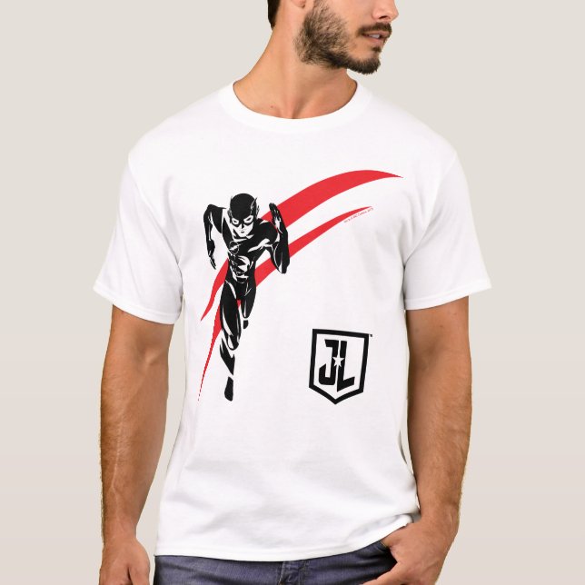Justice League | The Flash Running Noir Pop Art T-Shirt (Front)