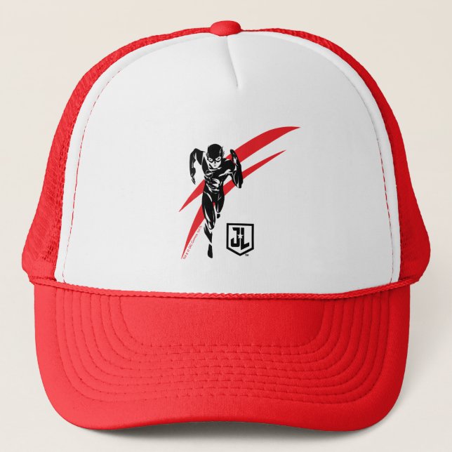 Justice League | The Flash Running Noir Pop Art Trucker Hat (Front)