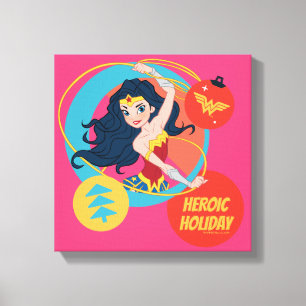 Justice League Wonder Woman Holiday Bauble Canvas Print