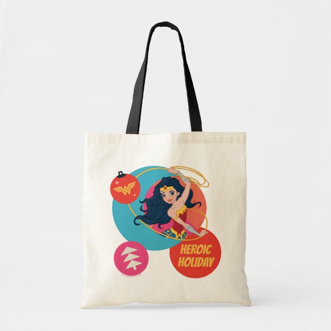 Justice League Wonder Woman Holiday Bauble Tote Bag (Front)