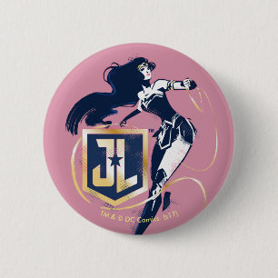 Justice League   Wonder Woman & JL Icon Pop Art 6 Cm Round Badge
