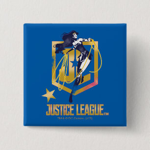 Justice League Wonder Woman JL Logo Pop Art 15 Cm Square Badge