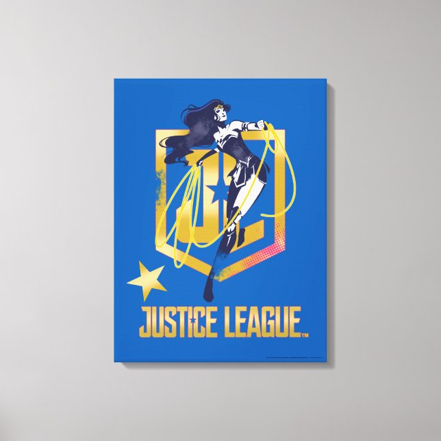 Justice League | Wonder Woman JL Logo Pop Art Canvas Print (Front)