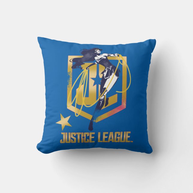 Justice League | Wonder Woman JL Logo Pop Art Cushion (Front)