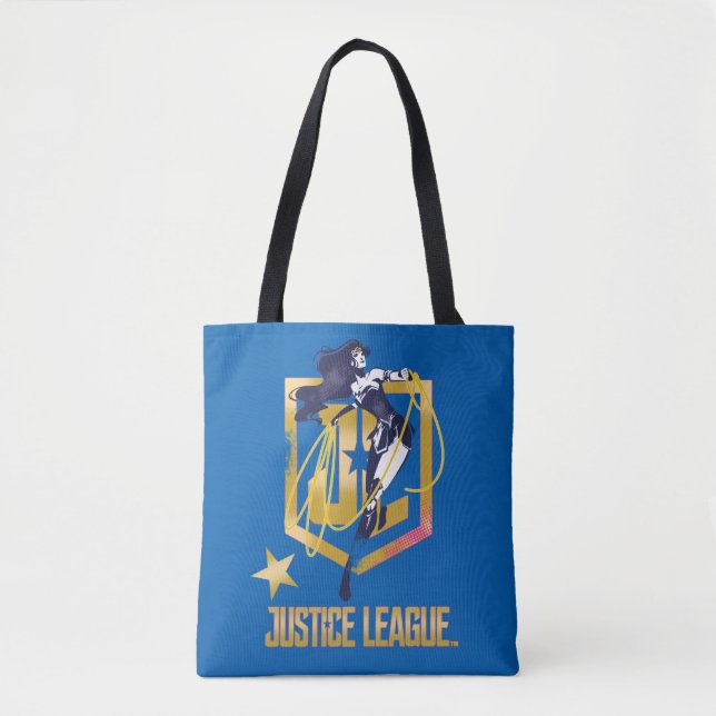 Justice League | Wonder Woman JL Logo Pop Art Tote Bag (Front)