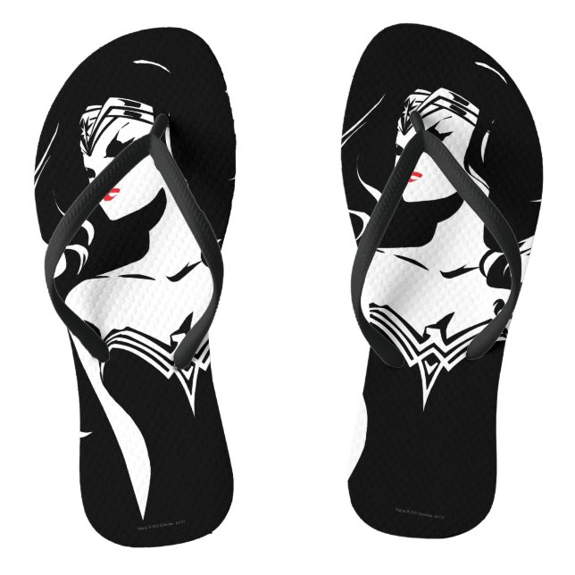 Justice League | Wonder Woman Noir Pop Art Flip Flops (Footbed)
