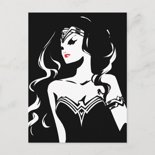 Justice League | Wonder Woman Noir Pop Art Postcard (Front)