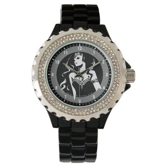 Justice League | Wonder Woman Noir Pop Art Watch (Front)