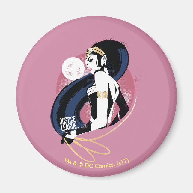 Justice League | Wonder Woman Profile Pop Art Magnet (Front)