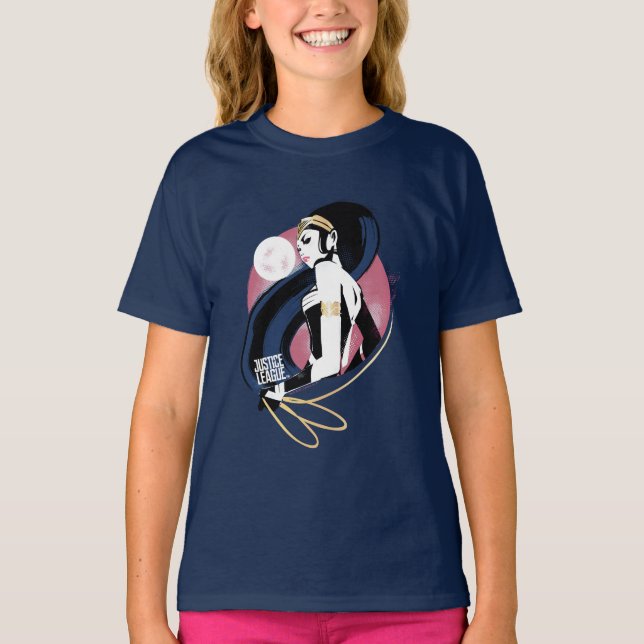 Justice League | Wonder Woman Profile Pop Art T-Shirt (Front)
