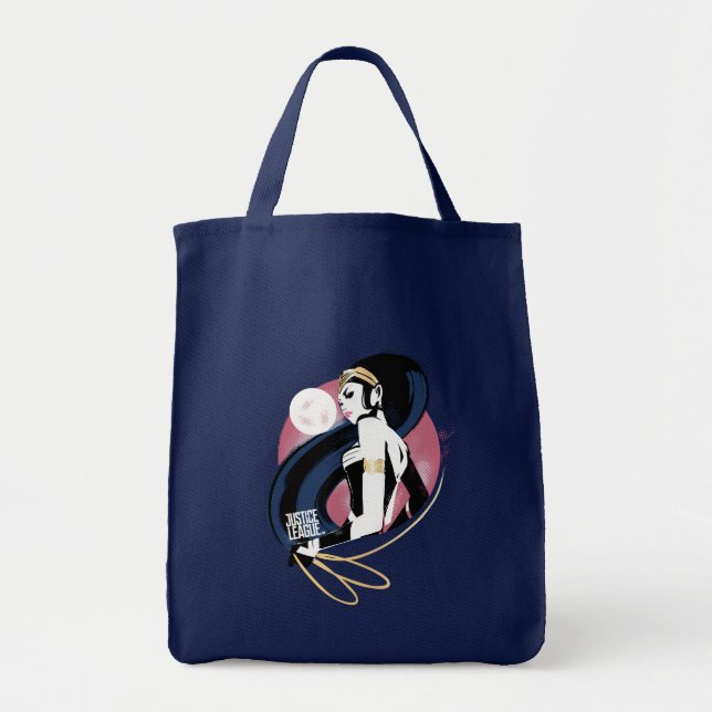 Justice League | Wonder Woman Profile Pop Art Tote Bag (Front)